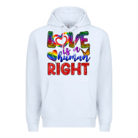 White Love İs a Human Right Premium Hoodie - BundleAndBundleShop