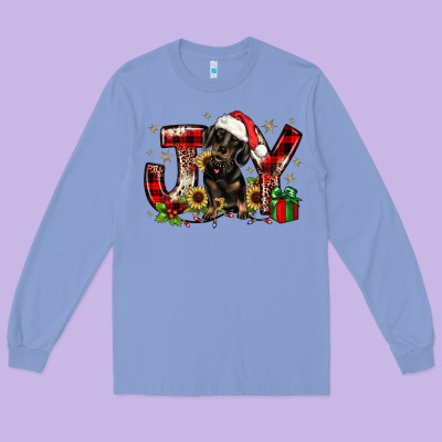 Christmas Joy Dachshund Long Sleeve Tee Designed By Jahusdesignshop
