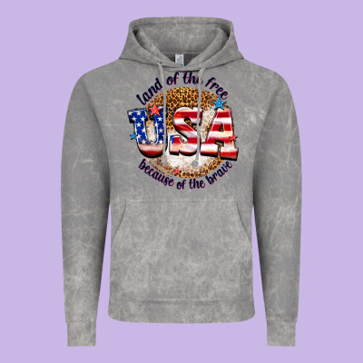 Vintage Hoodie land of the free usa because of the brave billie w