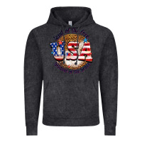 Vintage Black land of the free usa because of the brave billie w Vintage Hoodie - texasbilliewilder