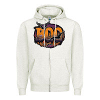 Oatmeal Heather boo Zipper Hoodie - JahusDesignShop