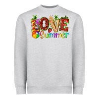 Heather Grey love summer with strawberry Heavyweight Sweatshirt - texasbilliewilder