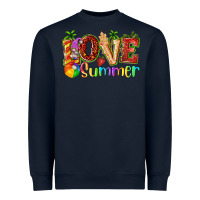 Navy love summer with strawberry Heavyweight Sweatshirt - texasbilliewilder