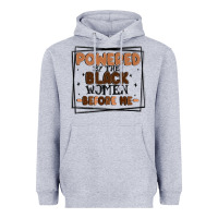 Heather Grey powered by the black women before me Heavyweight Hoodie - MaliasSmallBusiness