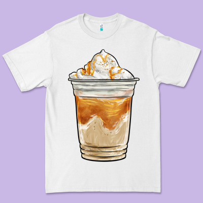 Iced Caramel Frappuccino Coffee Premium Tee Designed By Barkaloodesign
