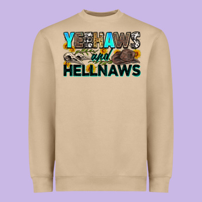 Yeehaws And Hellnaws Heavyweight Sweatshirt Designed By Zillion Design Studio
