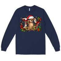 Navy Christmas joy chihuahua Long Sleeve Tee - JahusDesignShop