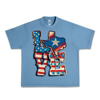 Pebble Blue Love Texas  4th of july Urban Heavy Tee - CowGirlArtShop
