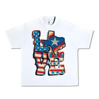White Love Texas  4th of july Urban Heavy Tee - CowGirlArtShop