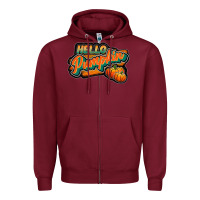 Burgundy hello pumpkin black Zipper Hoodie - JahusDesignShop