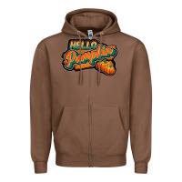 Chestnut hello pumpkin black Zipper Hoodie - JahusDesignShop