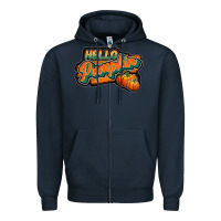 Navy hello pumpkin black Zipper Hoodie - JahusDesignShop