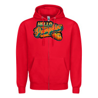 Red hello pumpkin black Zipper Hoodie - JahusDesignShop