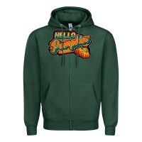 Sports Green hello pumpkin black Zipper Hoodie - JahusDesignShop