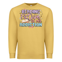 Antique Gold reading fiction is my addiction Premium Sweatshirt - MaliasSmallBusiness