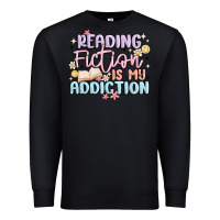 Black reading fiction is my addiction Premium Sweatshirt - MaliasSmallBusiness