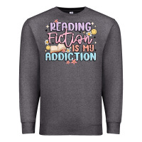 Charcoal Heather reading fiction is my addiction Premium Sweatshirt - MaliasSmallBusiness