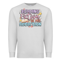Dove Grey reading fiction is my addiction Premium Sweatshirt - MaliasSmallBusiness