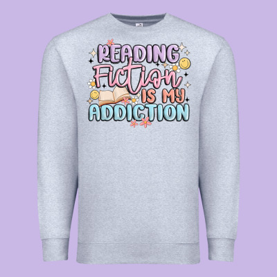Reading Fiction Is My Addiction Premium Sweatshirt Designed By Maliassmallbusiness