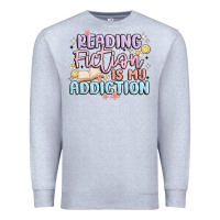Heather Grey reading fiction is my addiction Premium Sweatshirt - MaliasSmallBusiness