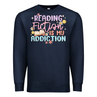 Navy reading fiction is my addiction Premium Sweatshirt - MaliasSmallBusiness