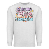 Oatmeal Heather reading fiction is my addiction Premium Sweatshirt - MaliasSmallBusiness
