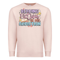 Pale Pink reading fiction is my addiction Premium Sweatshirt - MaliasSmallBusiness