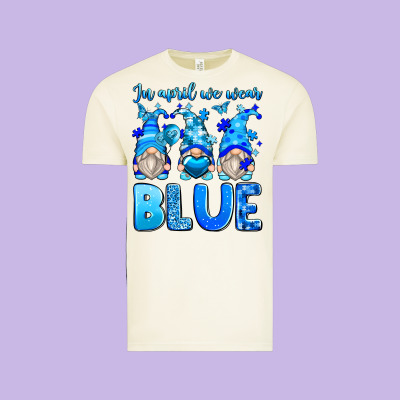 In April We Wear Blue Autism Gnomes Vintage Tee Designed By Zillion Design Studio