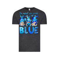 Vintage Black in april we wear blue autism gnomes Vintage Tee - Zillion Design Studio