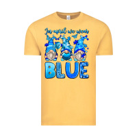 Vintage Mustard in april we wear blue autism gnomes Vintage Tee - Zillion Design Studio