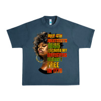 Midnight Navy juneteenth 1885 because my ancestors weren't free in 1776 black woman Urban Heavy Tee - HRA Design Shop