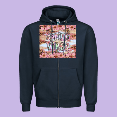 Spring Vibes Zipper Hoodie Designed By Artiststas