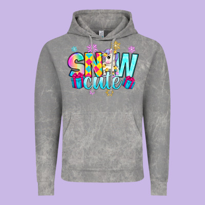 Snow Cute With Unicorn Vintage Hoodie Designed By Zillion Design Studio
