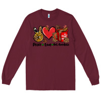 Burgundy peace love  hot chocolate Long Sleeve Tee - AdoDesignShop