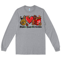 Heather Grey peace love  hot chocolate Long Sleeve Tee - AdoDesignShop