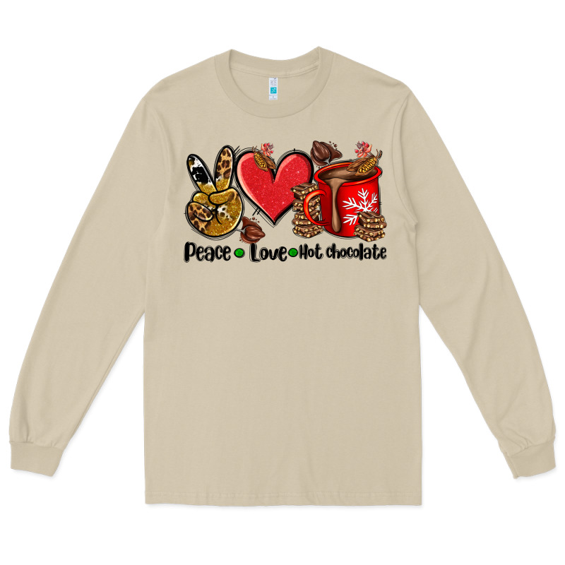 Peace Love  Hot Chocolate Long Sleeve Tee by AdoDesignShop | Teevron