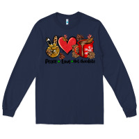 Navy peace love  hot chocolate Long Sleeve Tee - AdoDesignShop