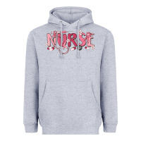 Heather Grey nurse breast cancer awareness Heavyweight Hoodie - MaliasSmallBusiness