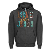Charcoal Heather love like jesus Zipper Hoodie - Artiststas