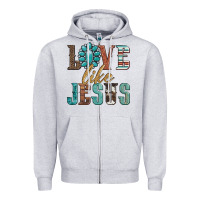 Heather Grey love like jesus Zipper Hoodie - Artiststas