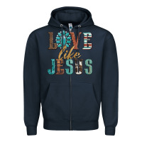 Navy love like jesus Zipper Hoodie - Artiststas