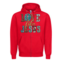 Red love like jesus Zipper Hoodie - Artiststas