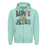 Seafoam love like jesus Zipper Hoodie - Artiststas