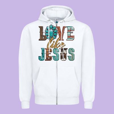 Love Like Jesus Zipper Hoodie Designed By Artiststas