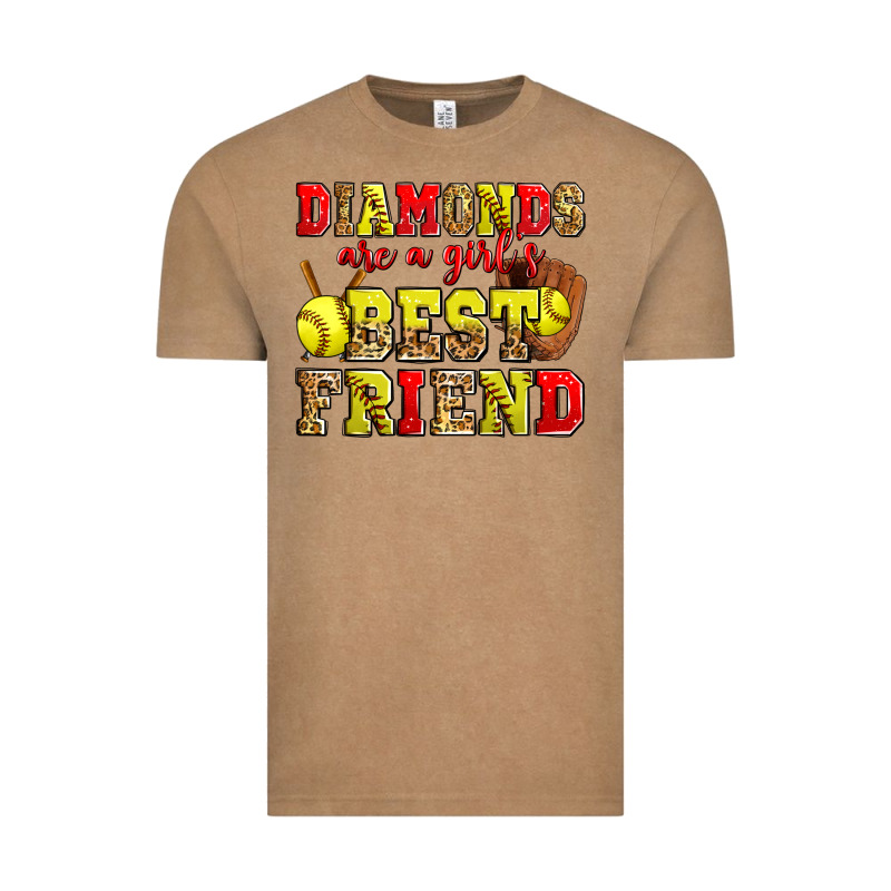 Diamonds Are A Girl's Best Friend Softball Vintage Tee by Zillion Design Studio | Teevron