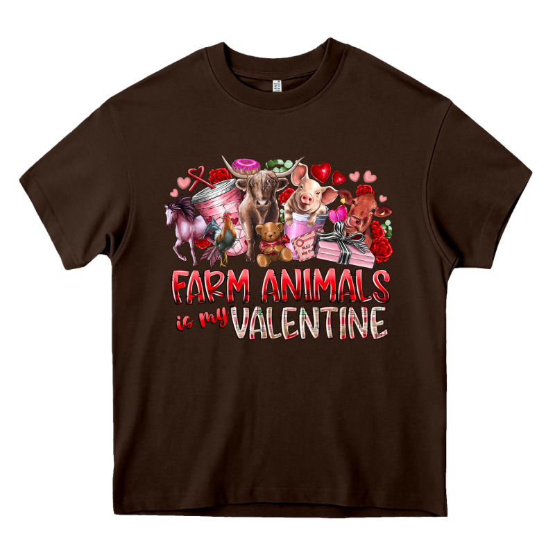Farm Animals Is My Valentine Heavy Core Tee by RacoonDesign | Teevron