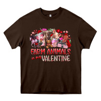 Chocolate Brown farm animals is my valentine Heavy Core Tee - RacoonDesign