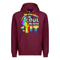 Burgundy Lgbtq İ'm Cool With İt Premium Hoodie - BundleAndBundleShop