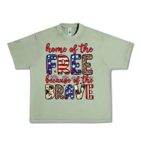 Oil Green Home of the free because of the brave Urban Heavy Tee - Neo Western