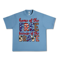 Pebble Blue Home of the free because of the brave Urban Heavy Tee - Neo Western